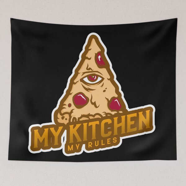 Item preview, Creepy Pizza Monster Cartoon Kitchen designed and sold by javes93.