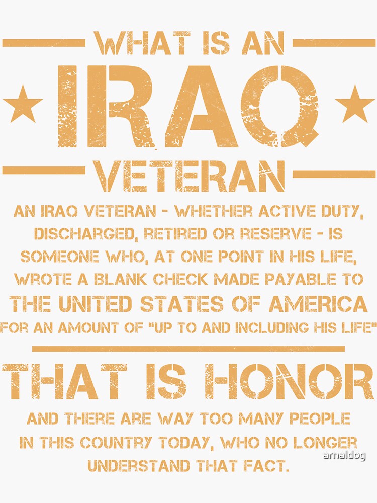 "Iraq Veteran Definition OEF OIF Afghanistan US Army Combat Gift