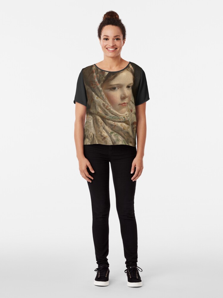 Alternate view of Russian Painter Oil Portrait Chiffon Top