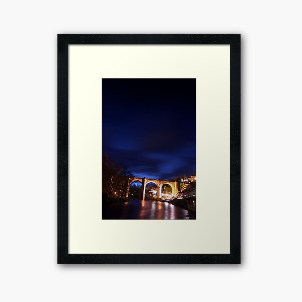 Knaresborough Viaduct at Night Framed Art Print
