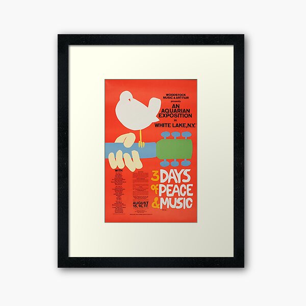 Woodstock 1969 Vintage Music Festival Art Framed Art Print