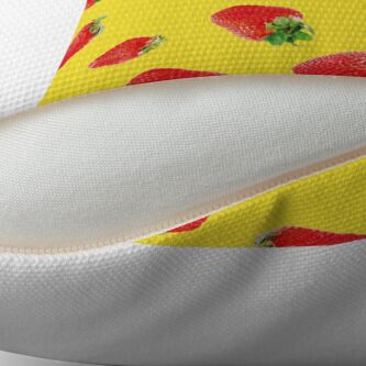 Alternate view of Pattern strawberry party yellow Throw Pillow