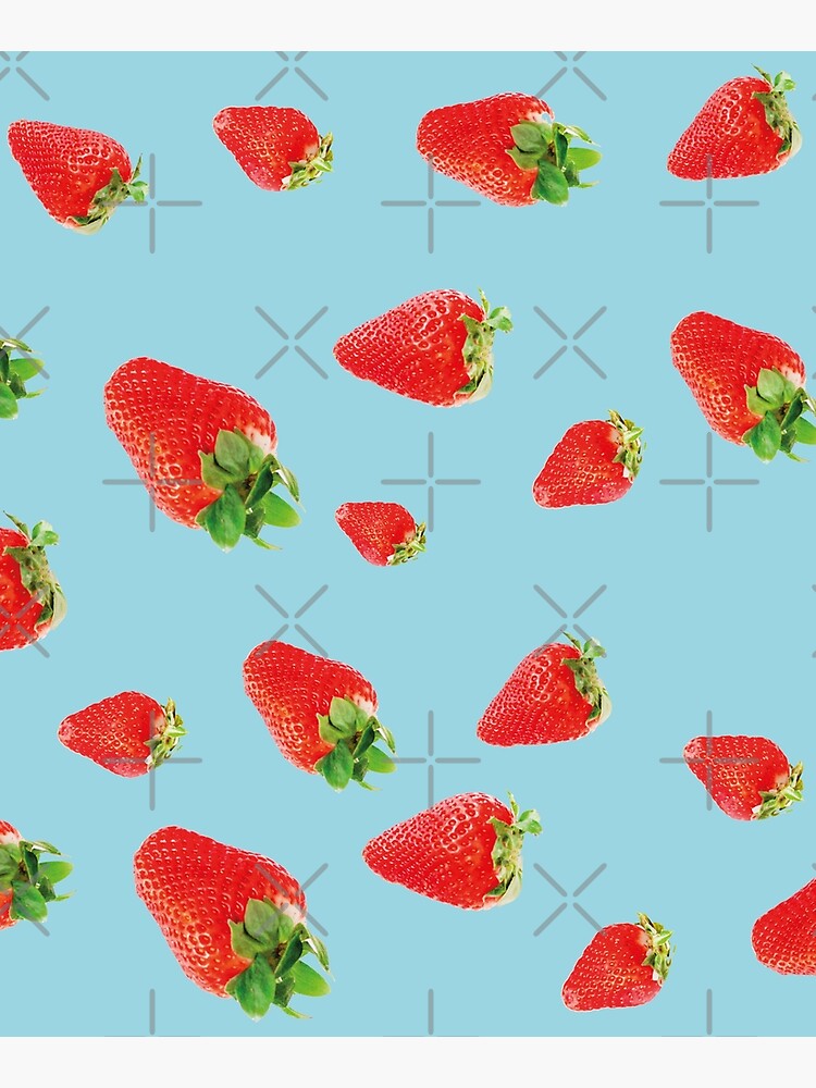 Pattern strawberry party blue by ColorsHappiness
