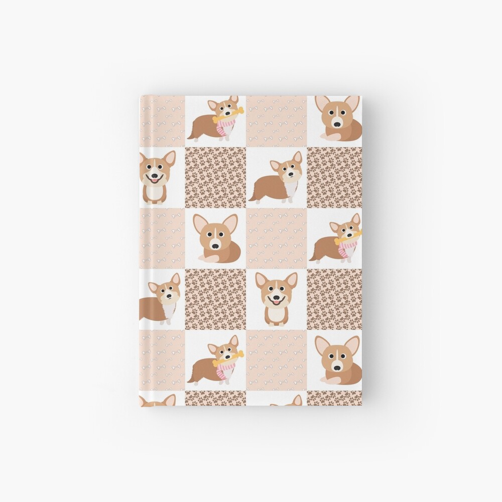 Corgi Patchwork Pattern Hardcover Journal