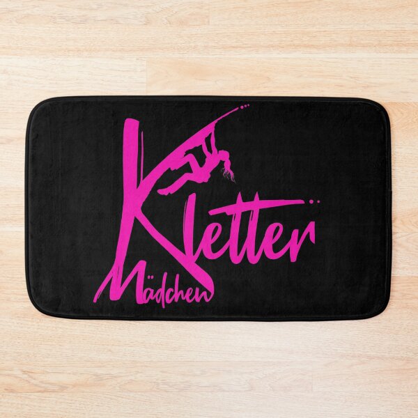 Item preview, Climbing girl climbing logo in pink with female climber climbing gifts designed and sold by MadandMean.