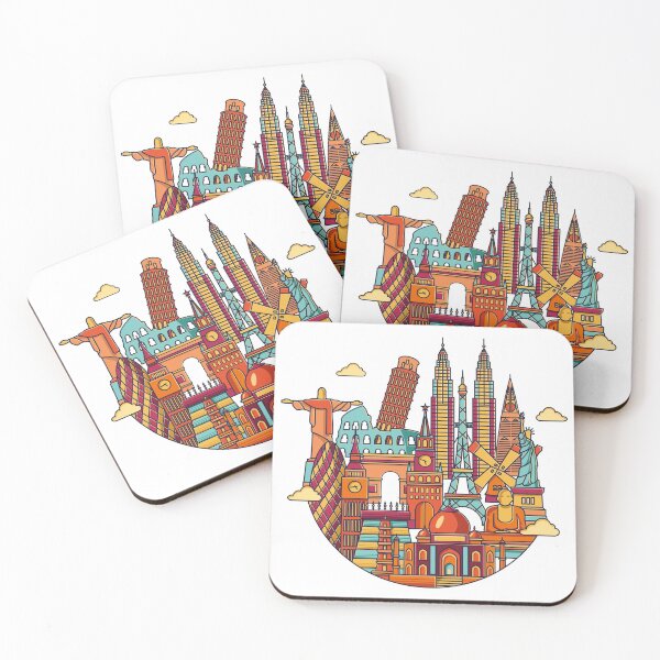 Item preview, Travel and tourism colorful illustration. World famous monuments designed and sold by LisaKolbasa.