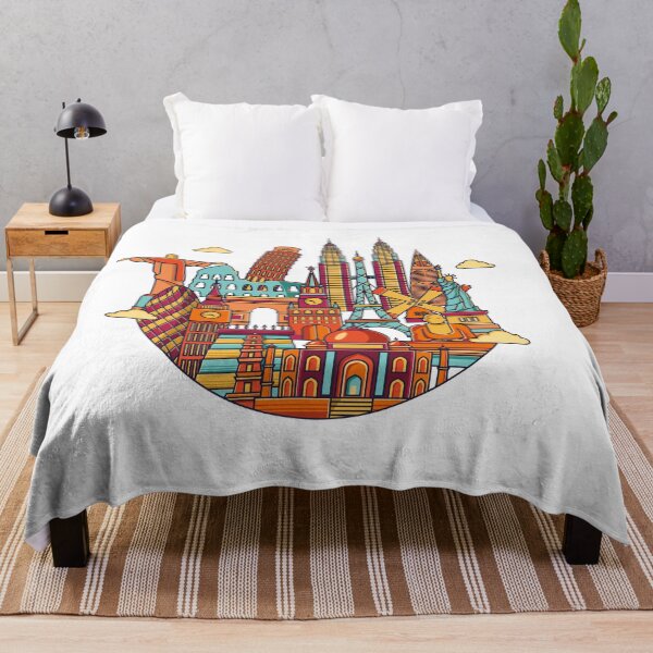 Item preview, Travel and tourism colorful illustration. World famous monuments designed and sold by LisaKolbasa.