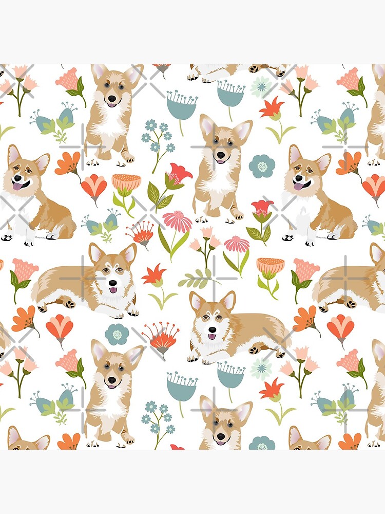 Summer Corgi And Flower Meadow by Corgiworld