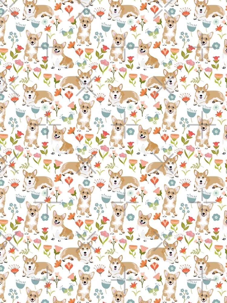 Summer Corgi And Flower Meadow by Corgiworld