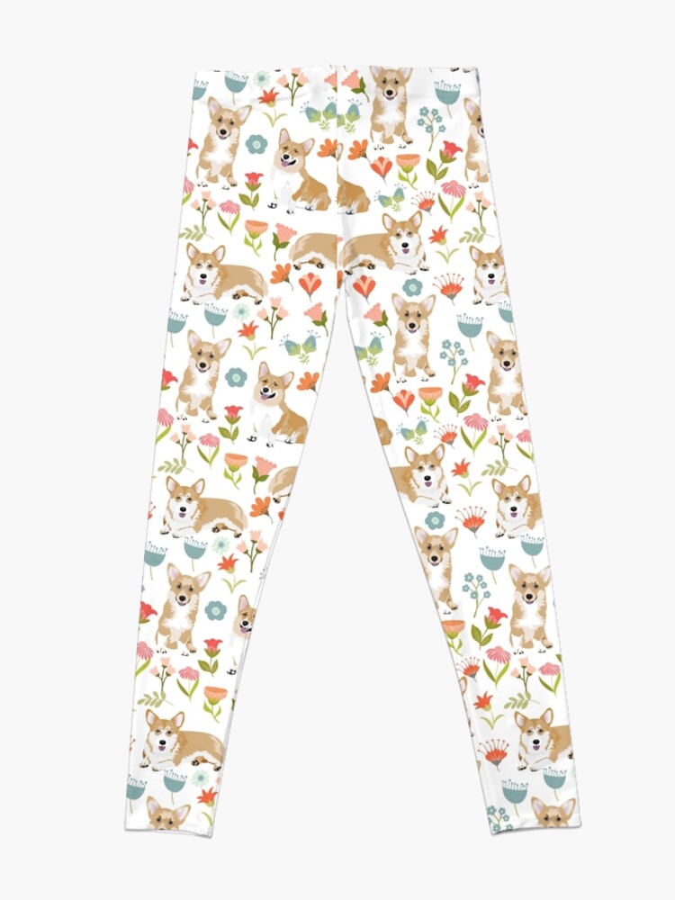 Alternate view of Summer Corgi And Flower Meadow Leggings
