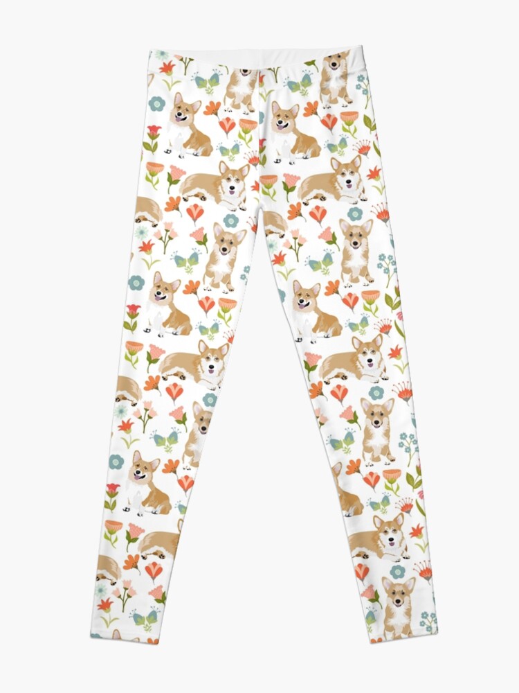 Alternate view of Summer Corgi And Flower Meadow Leggings