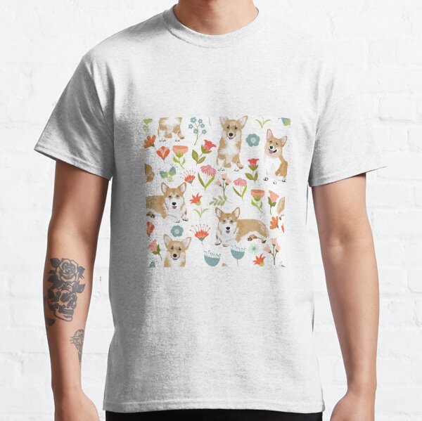 Summer Corgi And Flower Meadow Classic T-Shirt
