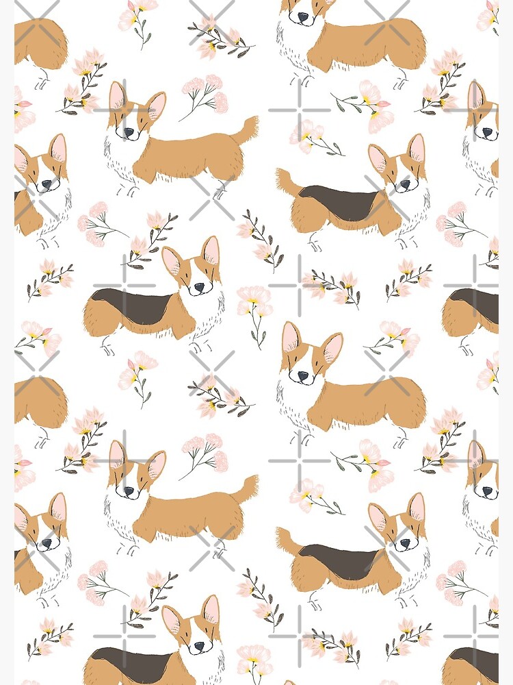Corgi Summer Flowers Meadow by Corgiworld