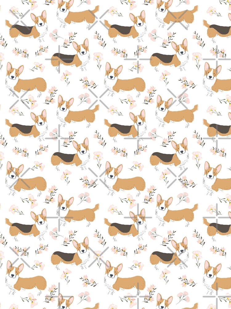 Corgi Summer Flowers Meadow by Corgiworld