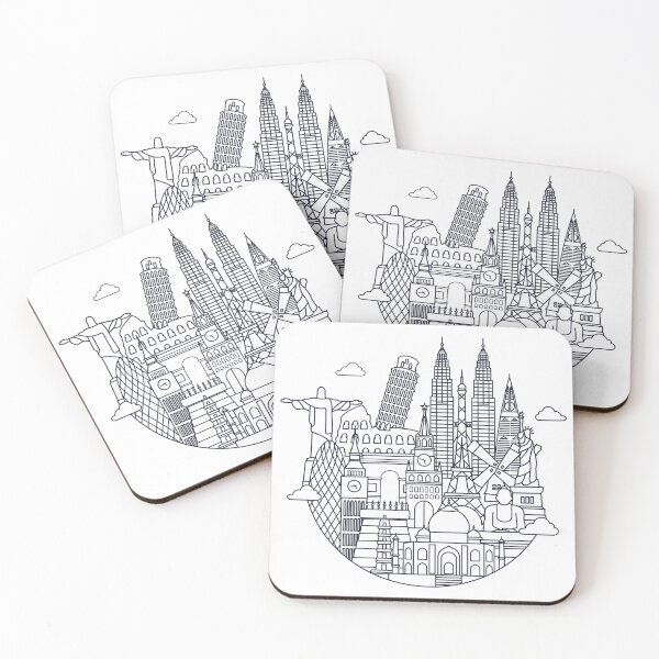 Item preview, Travel and tourism illustration. World famous monuments designed and sold by LisaKolbasa.