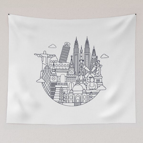 Item preview, Travel and tourism illustration. World famous monuments designed and sold by LisaKolbasa.