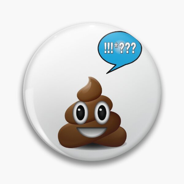 Item preview, poo emoji poop with speech bubble exclamation designed and sold by headpossum.