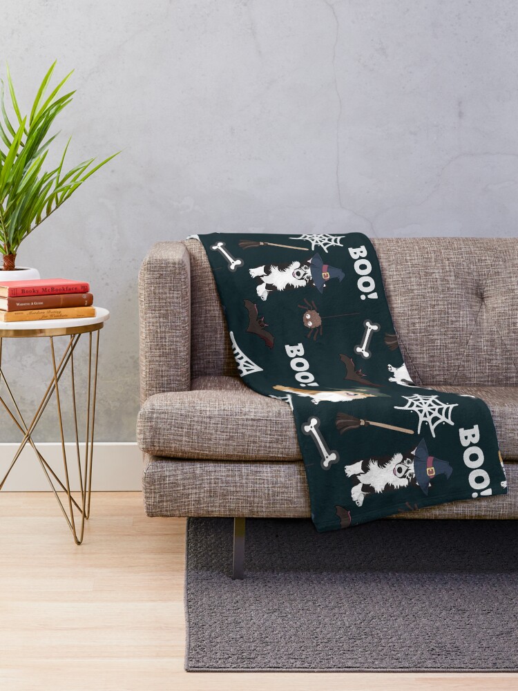 Alternate view of Corgis Celebrate Halloween - BOOOOO Throw Blanket
