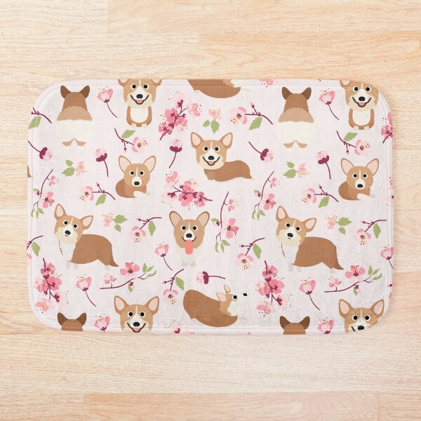 Item preview, Patrón de Sakura de corgis y flores de cerezo designed and sold by Corgiworld.