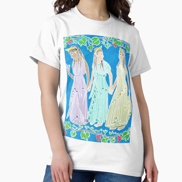 Women Of Ancient Greece Dancing Holding Hands Classic T-Shirt