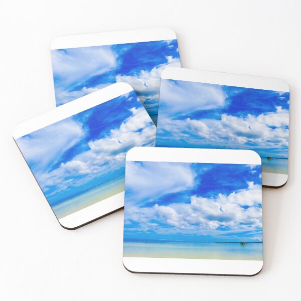Item preview, White Island Beach with blue cloudy sky   designed and sold by Gee Creatives.