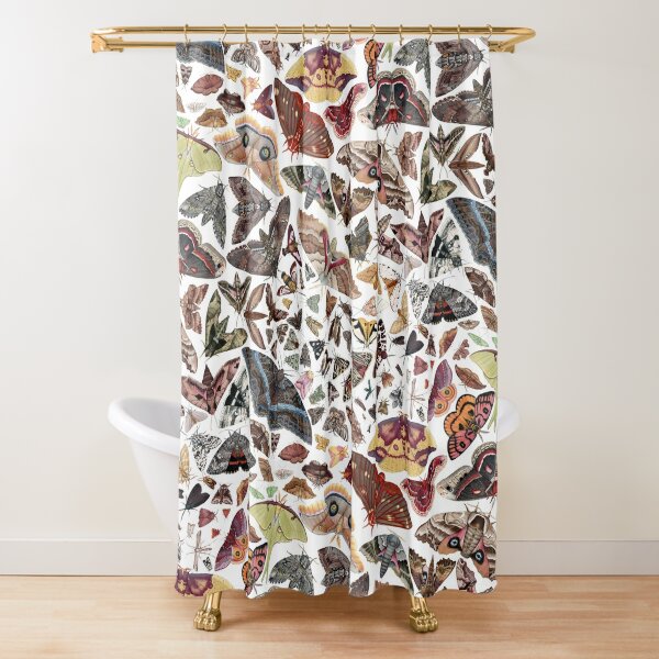 Moths of North America Pattern Shower Curtain