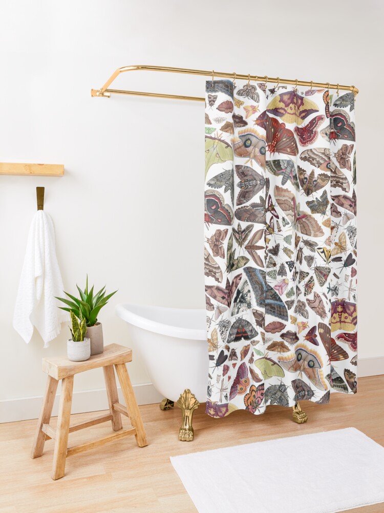 Alternate view of Moths of North America Pattern Shower Curtain
