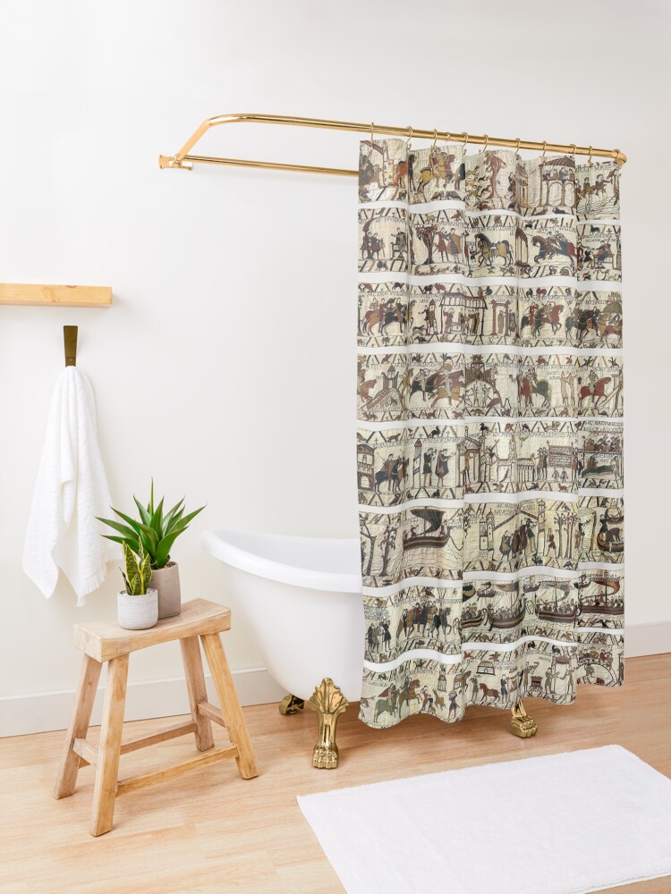 Alternate view of THE BAYEUX TAPESTRY Shower Curtain