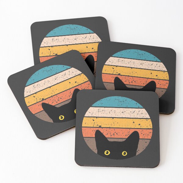 Item preview, Peeking Cat in Retro Circle designed and sold by beardsandcats.