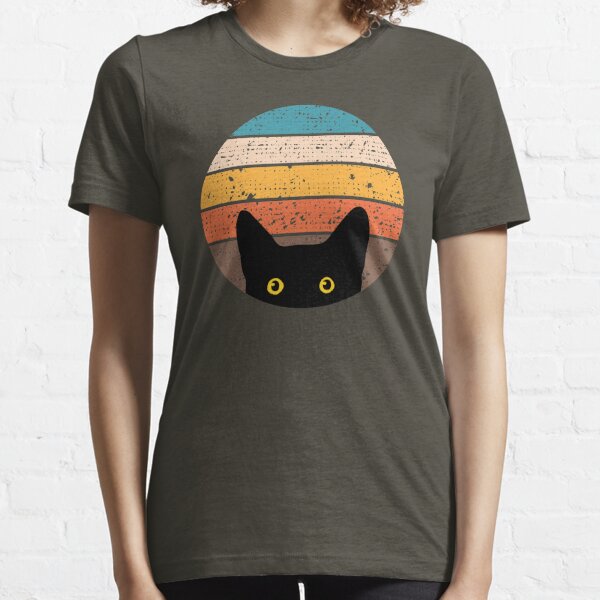 Peeking black cat t cheap shirt