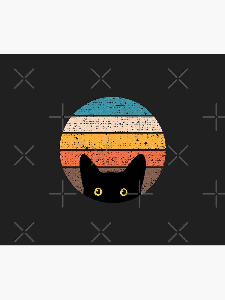 Peeking Cat in Retro Circle by beardsandcats
