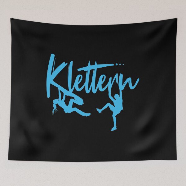 Item preview, Climbing lettering in turquoise with female climbers and climbers - climbing gifts designed and sold by MadandMean.