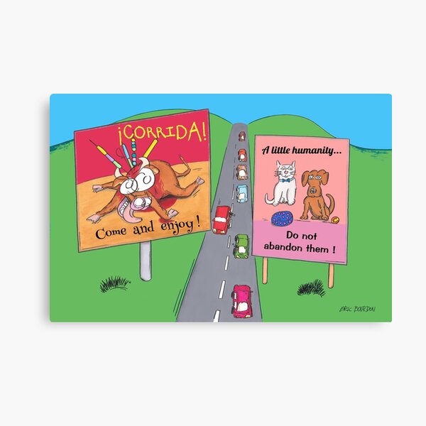 On the road to holidays... and bullfights Canvas Print