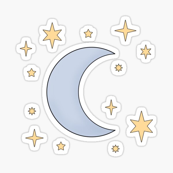 moon and stars Sticker