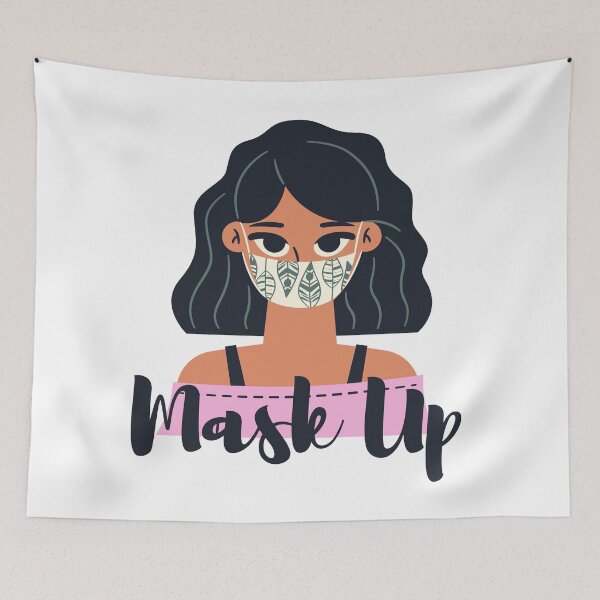 Item preview, Pastel Mask Up Slogan Female Coronavirus designed and sold by Dani Mullins.