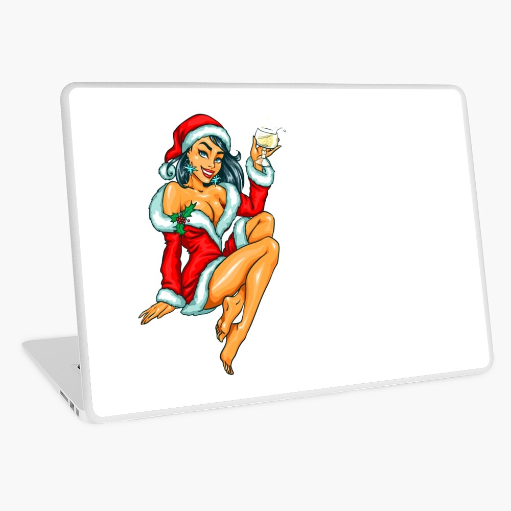 Cheers with a Sexy Christmas pinup girl