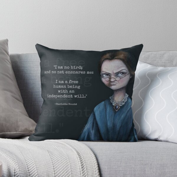 Charlotte Bronte - a Free Human Being Throw Pillow