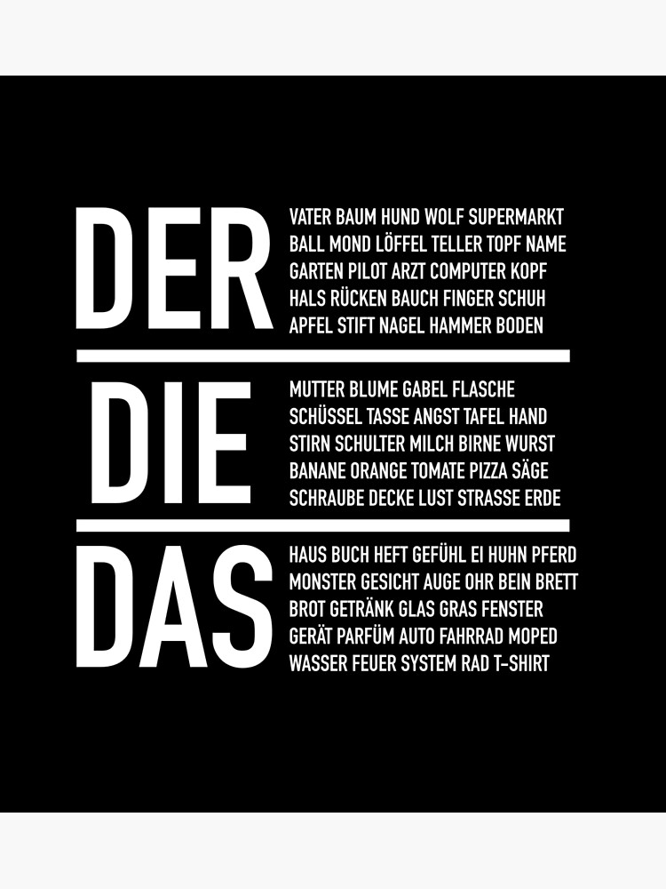 Disover German Articles - German Language Cheatsheet Premium Matte Vertical Poster