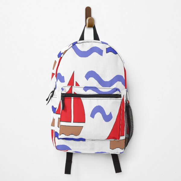 Item preview, Small boat at sea white pattern designed and sold by tetibright.