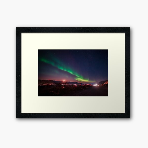 Kangerlussuaq Airport with Aurora Framed Art Print