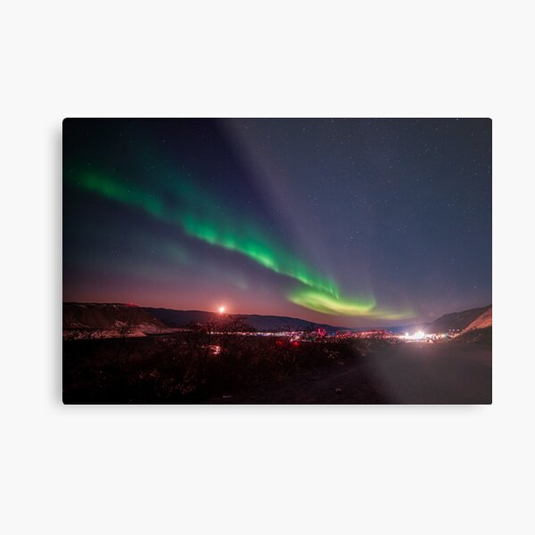 Kangerlussuaq Airport with Aurora Metal Print