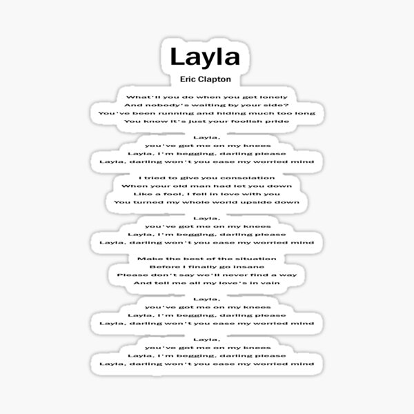 lyrics of layla unplugged