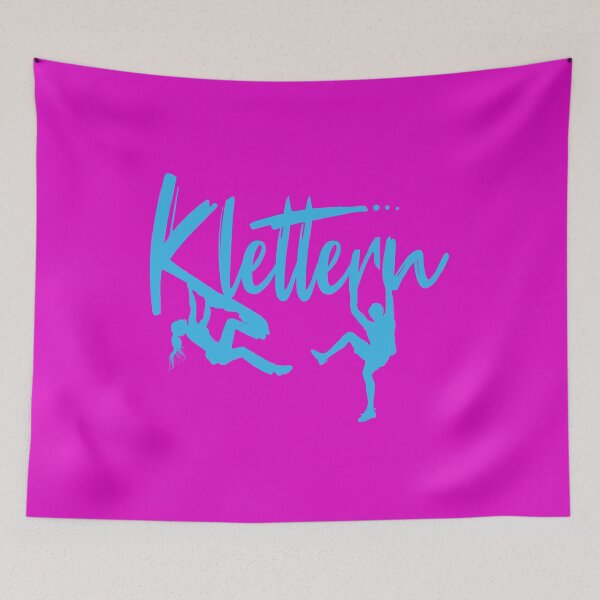 Item preview, Climbing lettering in turquoise and pink with female climbers - climbing gift designed and sold by MadandMean.