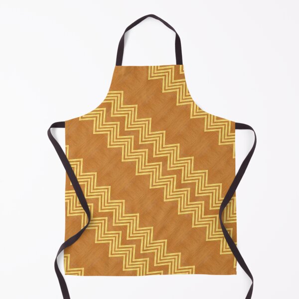 Item preview, Gold zigzags stripes brown textured pattern designed and sold by tetibright.