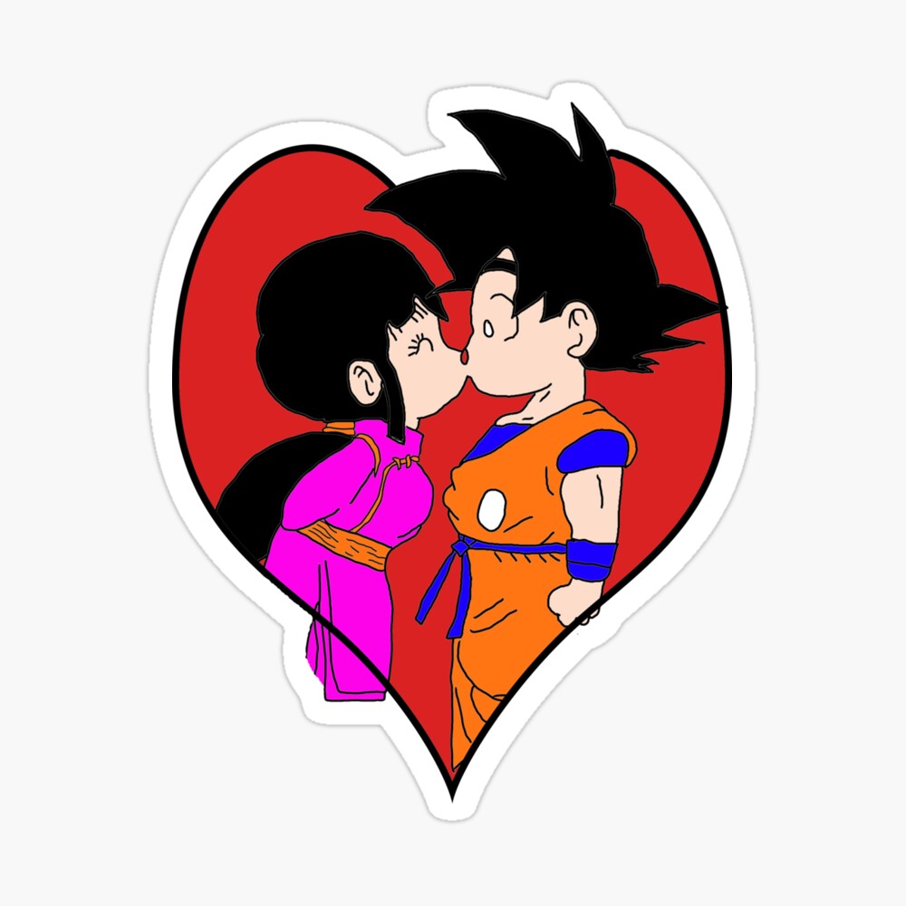 Chichi and Goku Kiss in color