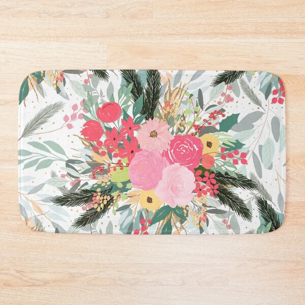 Item preview, Elegant White Winter Floral & Gold Glitter Dots Design designed and sold by NdesignTrend.