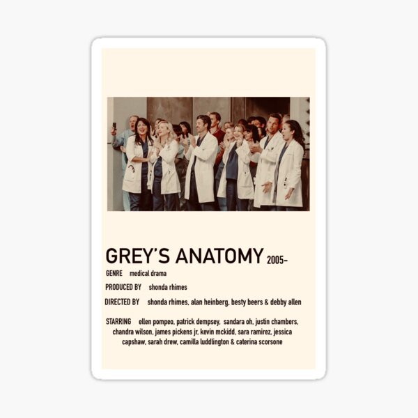 Greys anatomisches minimalistisches Poster Sticker