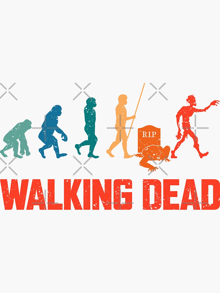 "Walking Dead Zombie Evolution Retro Vintage" Sticker by ClassyC