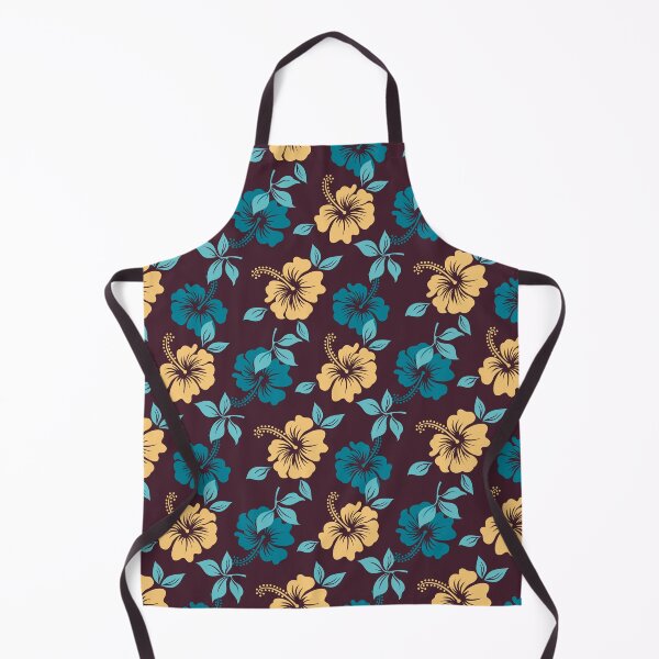Item preview, Plants pattern / Hawaiian flowers: turquoise and gold designed and sold by oceanys.