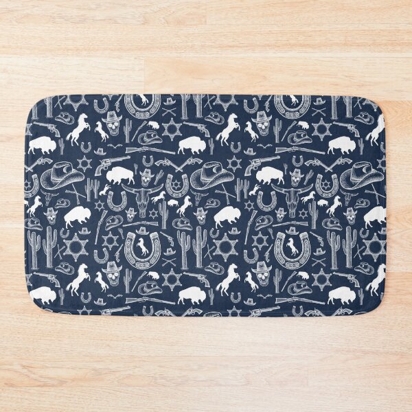 Item preview, Cowboy wild west western pattern vintage style white designed and sold by emmjott.